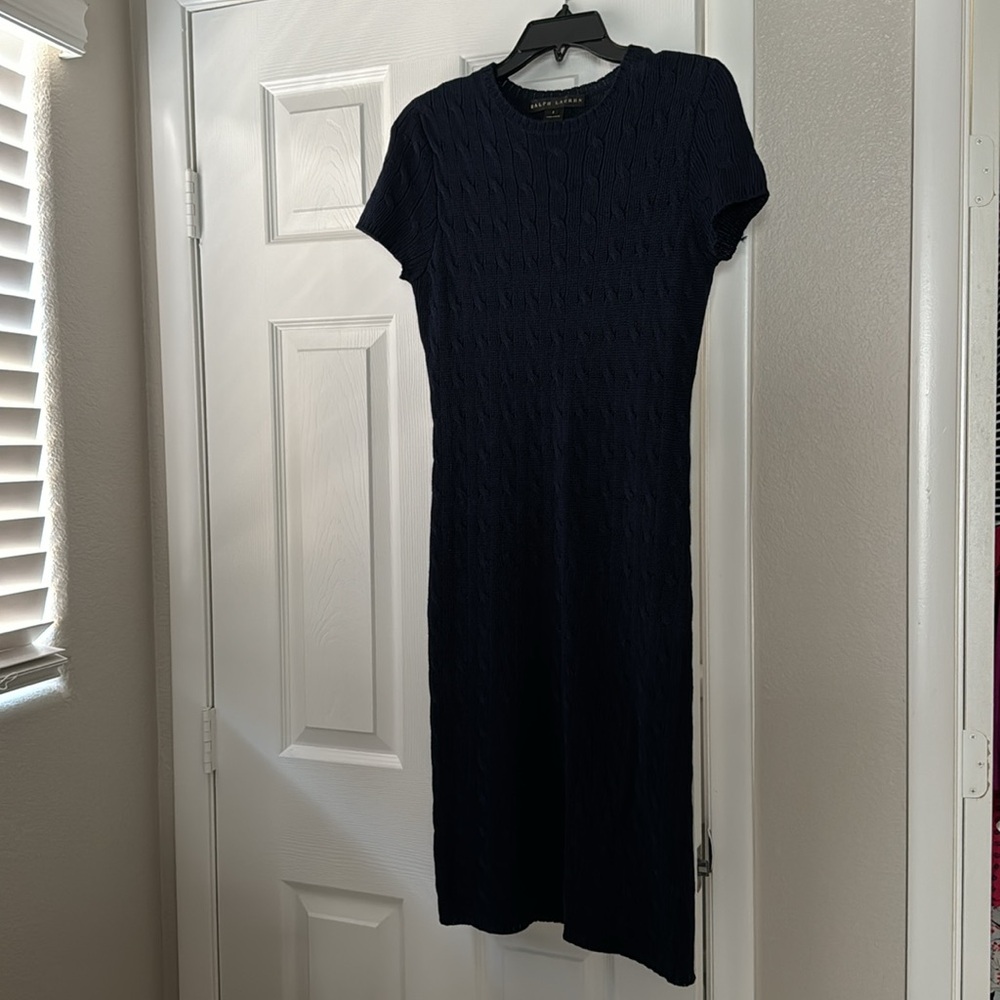 Ralph Lauren Dark Blue Sweater Dress Size Small